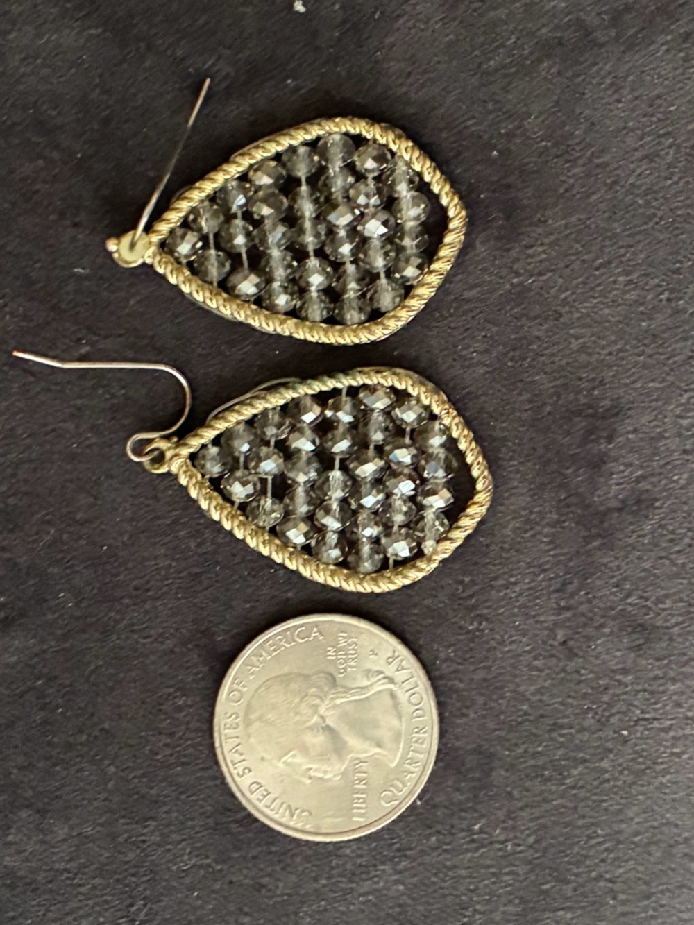 Francesca's Collections Gold Teardrop Crystal Cluster Earrings - Picture 6 of 6